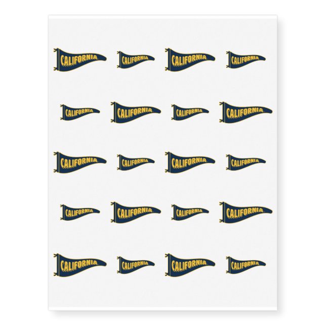 California Pennant | Cal Berkeley Temporary Tattoos (Front)