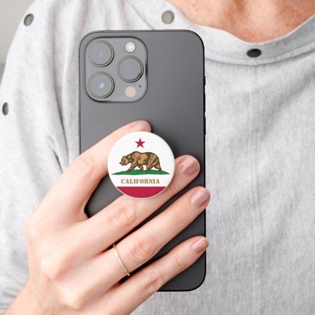 California phone grip, patriotic Californian Flag PopSocket (Hand)