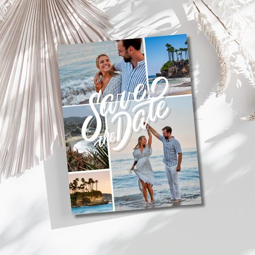 California Photo Beach Wedding Save the Date Announcement Postcard