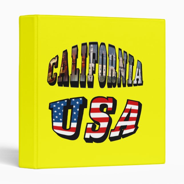 California Picture and USA Flag Text Binder (Front/Spine)