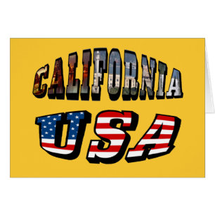 California Picture and USA Flag Text Cards