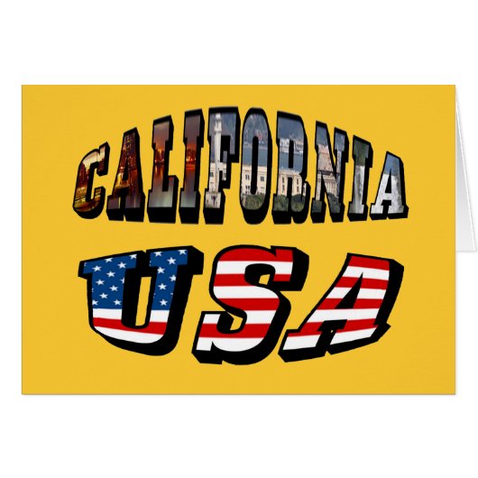 California Picture and USA Flag Text Cards (Front Horizontal)