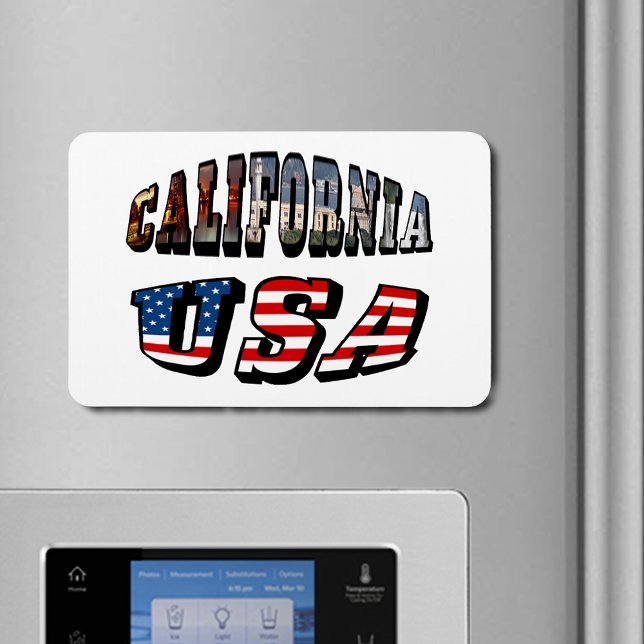 California Picture and USA Flag Text Flexible Magnet (California Picture and USA Flag Text Flexible Magnet)