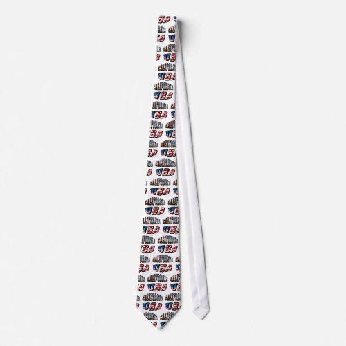 California Picture and USA Flag Text Neck Tie