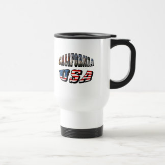 California Picture and USA Flag Text Travel Mug