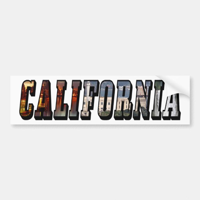 California Picture Text Bumper Sticker (Front)