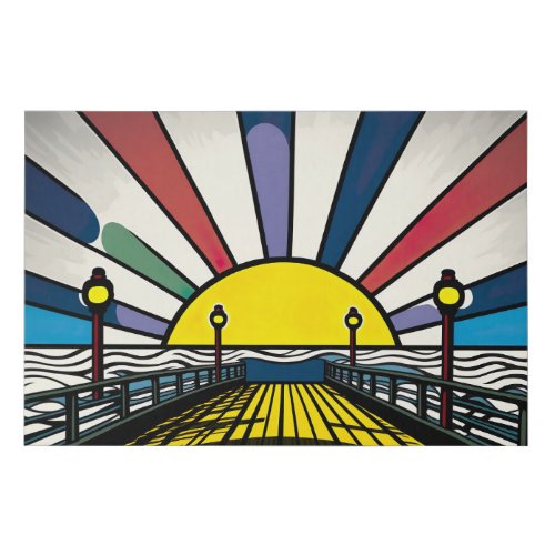 California Pier Pop Art Canvas Print