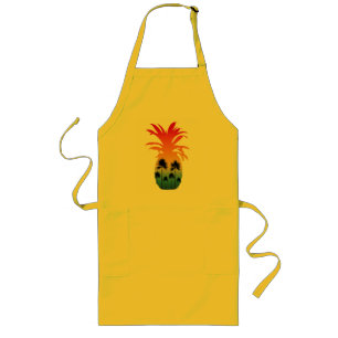 CALIFORNIA PINEAPPLE SUNSET PALM TREES LONG APRON