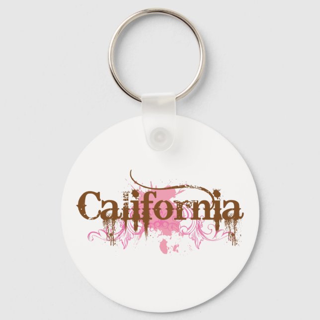 California-pink-brown Keychain (Front)