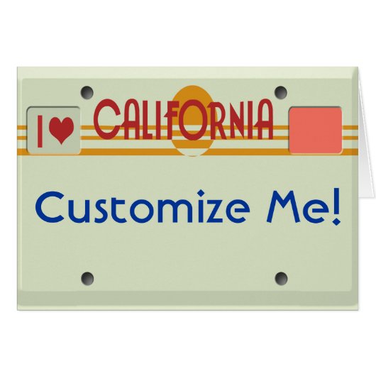 California Plates Cards (Front Horizontal)