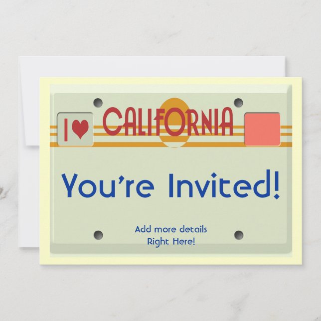 California Plates Invitation (Front)