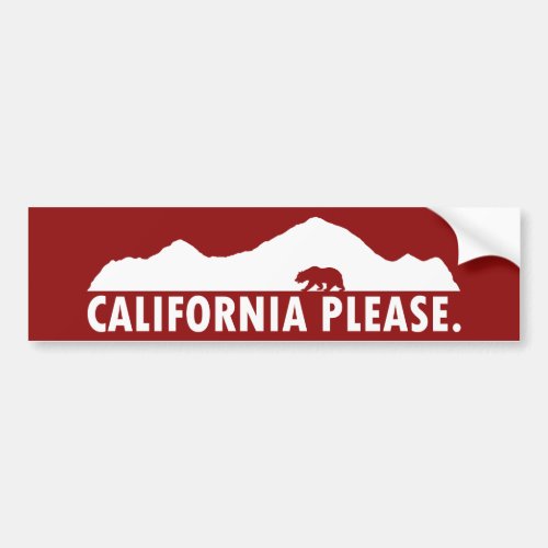 California Please Bumper Sticker