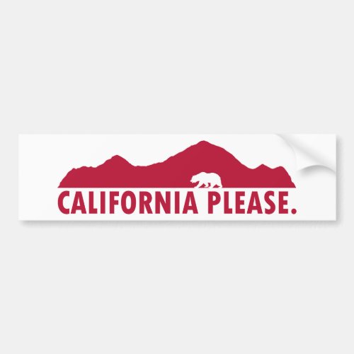 California Please Bumper Sticker