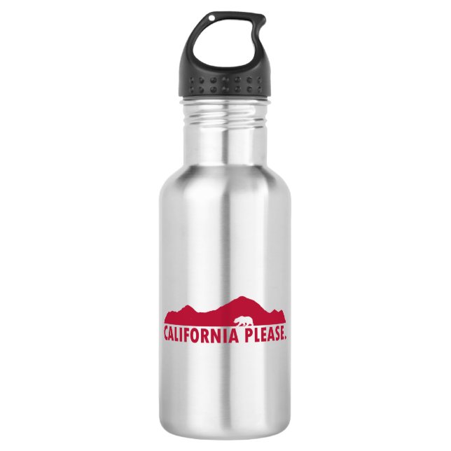 California Please Stainless Steel Water Bottle (Front)