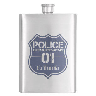 California Police Department Shield 01 Flask