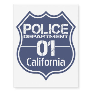 California Police Department Shield 01 Temporary Tattoos
