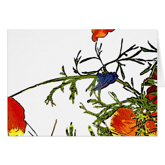 California poppies abstract cards (Front Horizontal)