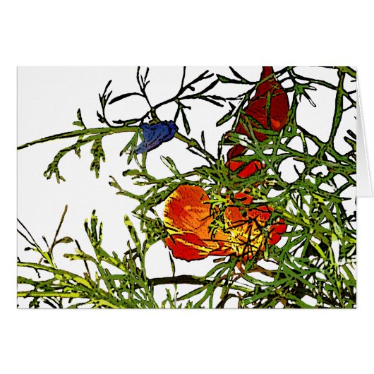 California poppies abstract cards (Front Horizontal)