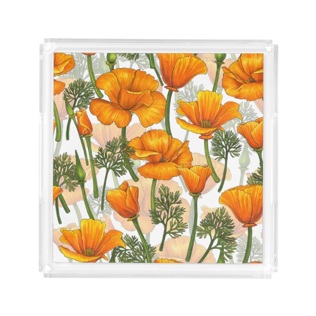 California poppies acrylic tray (Front)