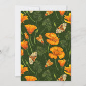 California poppies and moths on dark green (Front)