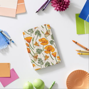 California poppies and moths on off white 2 iPad mini cover