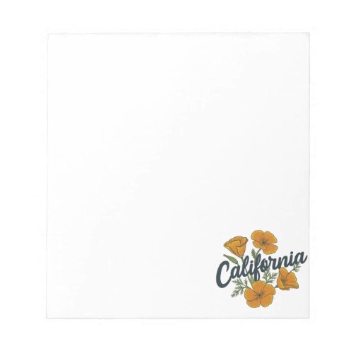 California Poppies Art Design Notepad