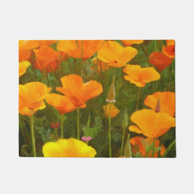 California Poppies Art Doormat (Front)