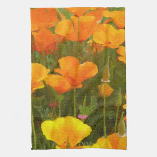 California Poppies Art Towel (Vertical)