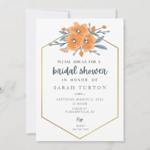 California Poppies Bridal Shower Invitation