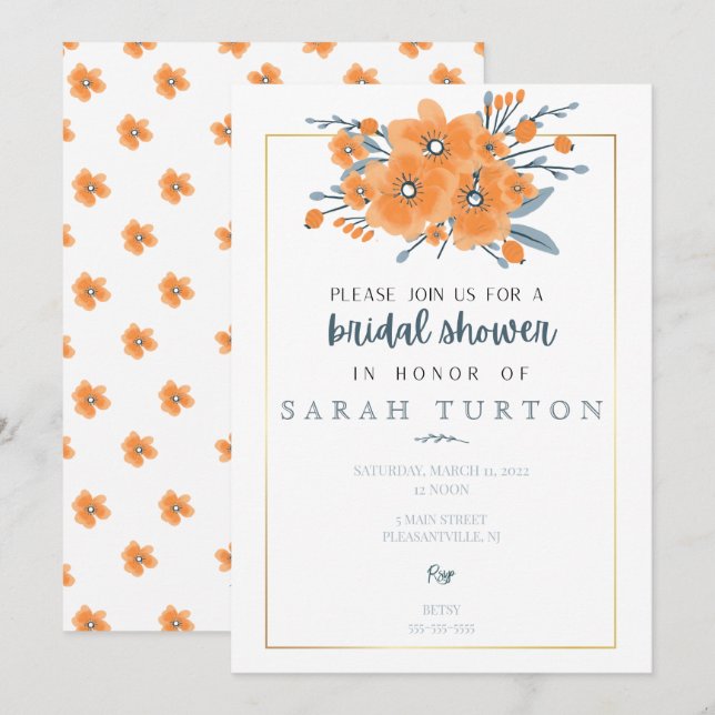 California Poppies Bridal Shower Invitation (Front/Back)