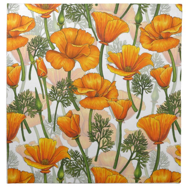California poppies cloth napkin (Front)