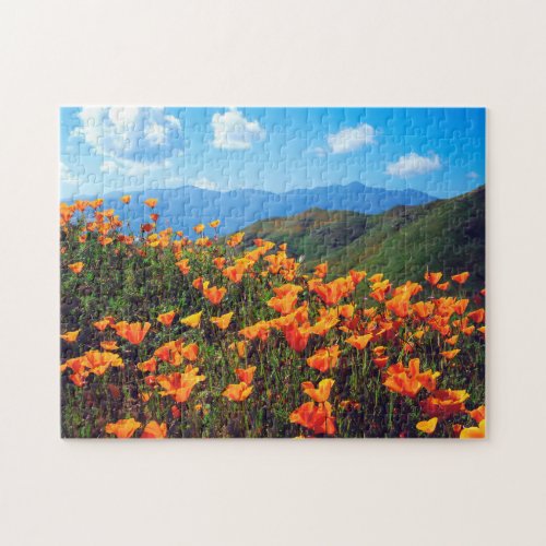 California poppies covering a hillside jigsaw puzzle