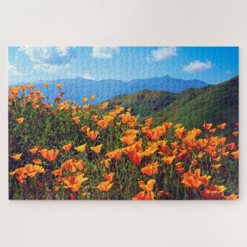 California Poppies Covering a Hillside Jigsaw Puzzle