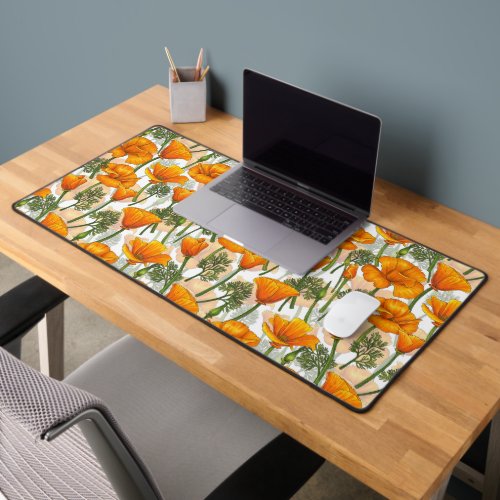 California poppies desk mat