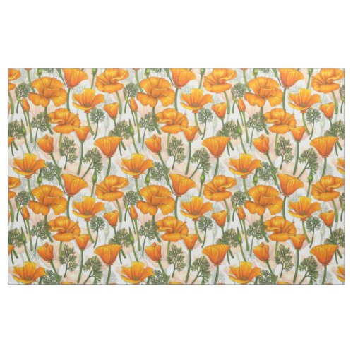 California poppies fabric