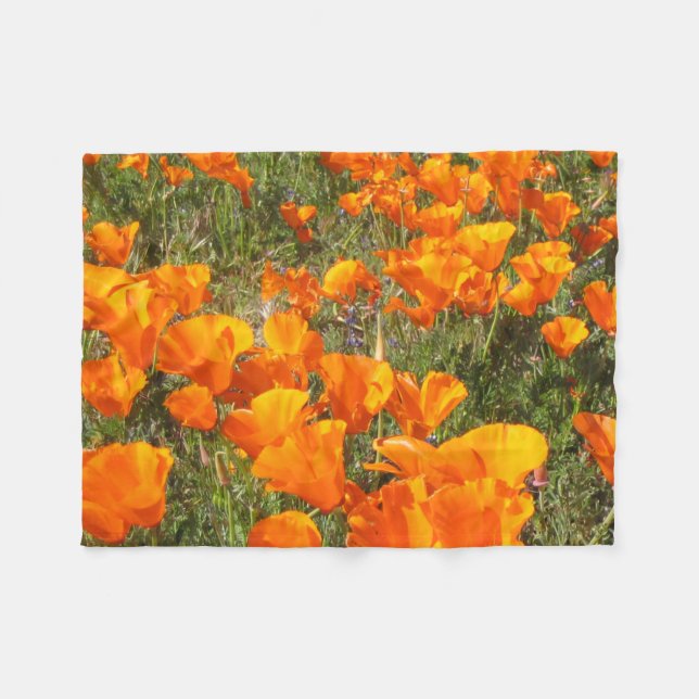 California Poppies Fleece Blanket (Front (Horizontal))