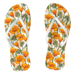 California poppies flip flops
