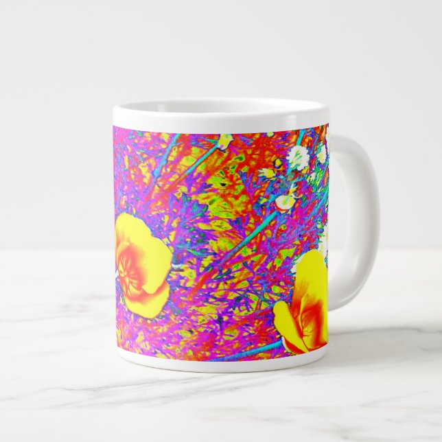 CALIFORNIA POPPIES GIANT COFFEE MUG (Front Right)
