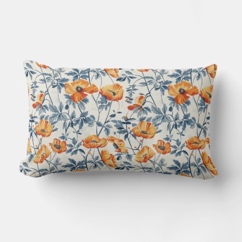 California Poppies Lumbar Pillow