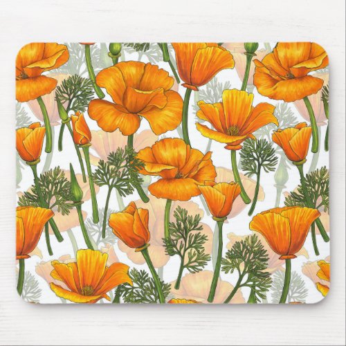 California poppies mouse pad