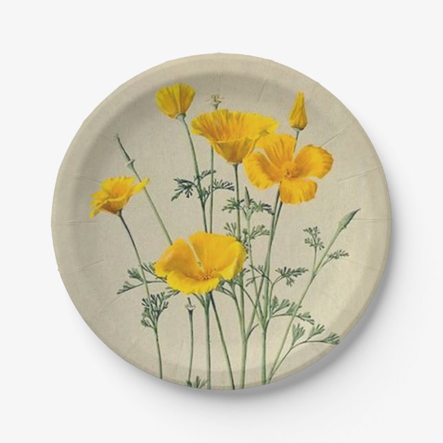 California Poppies Paper Plates (Front)