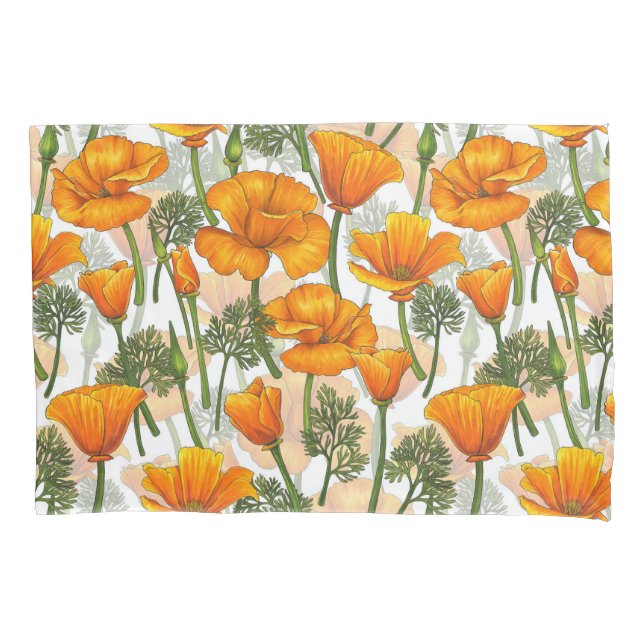 California poppies pillow case (Front-Left)