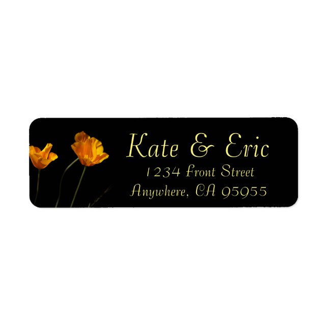 California Poppies Return Address Label (Front)