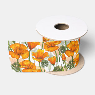 California poppies satin ribbon
