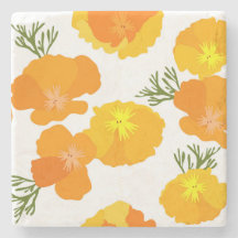 California Poppies Stone Coaster