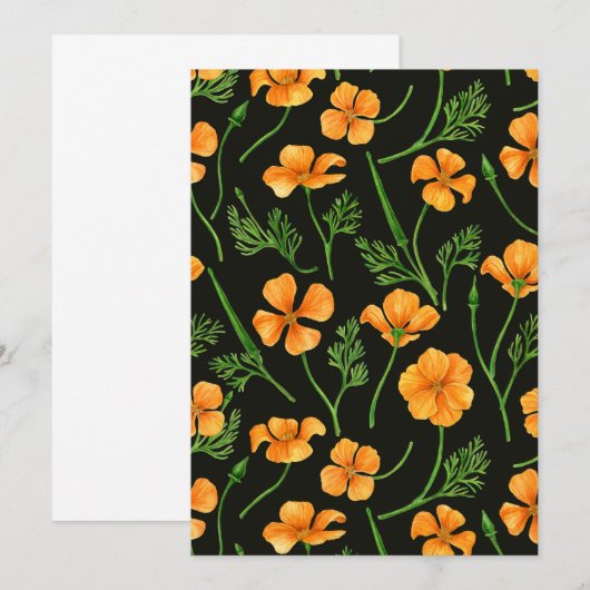 California poppies, summertime flowers, orange wil (Front/Back)