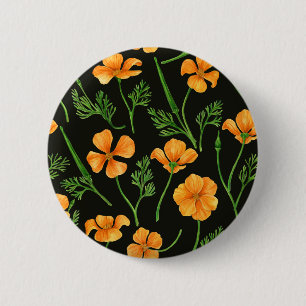 California poppies, summertime flowers, orange wil button