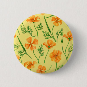 California poppies, summertime flowers, orange wil button