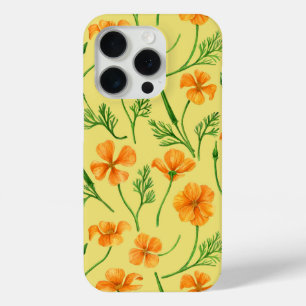 California poppies, summertime flowers, orange wil iPhone 15 pro case