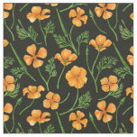 California poppies, summertime flowers, orange wil fabric